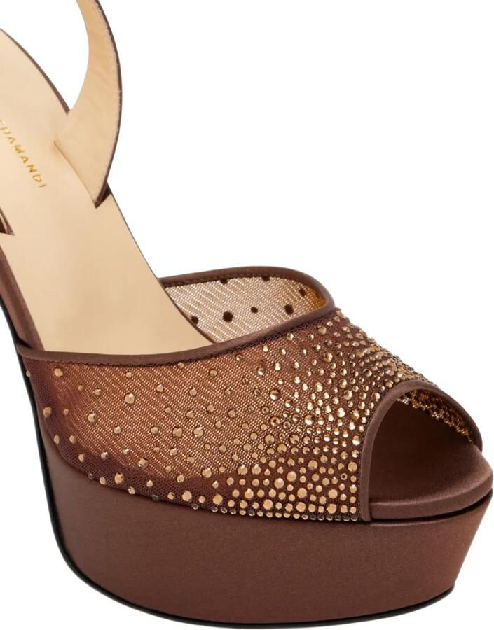 Jennifer Chamandi Antonio crystal-embellished platform sandals Bruin - Foto 3