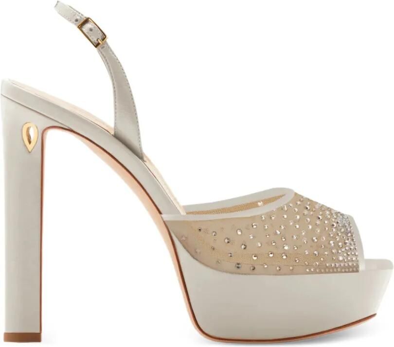Jennifer Chamandi Antonio sandalen verfraaid met kristallen Beige