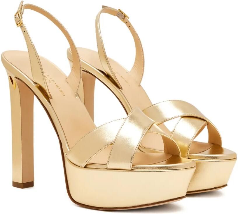 Jennifer Chamandi Leonardo 130 sandalen met gekruiste hak Goud - Foto 4
