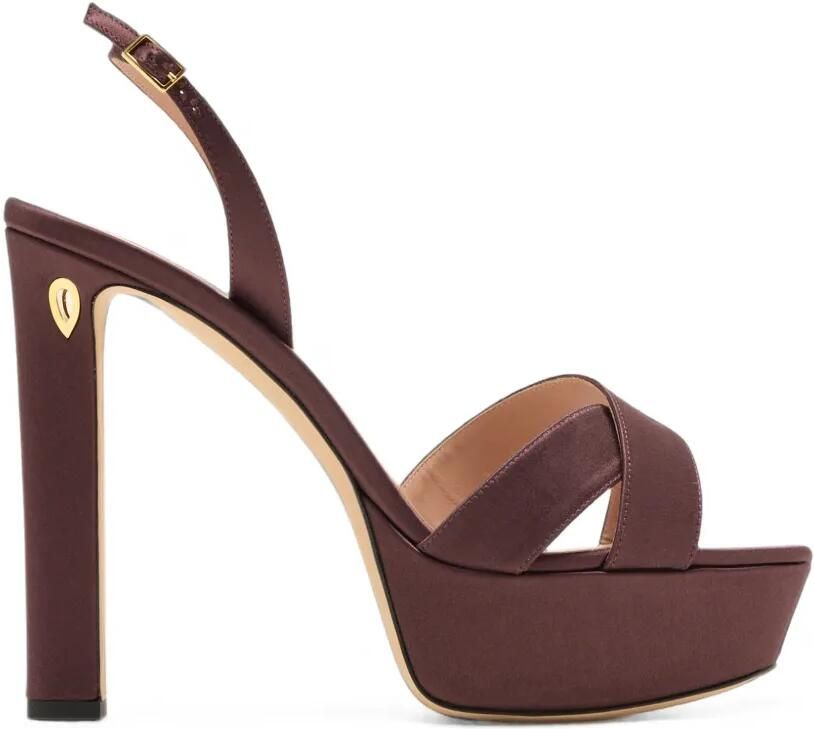 Jennifer Chamandi Leonardo sandalen met plateauzool Paars