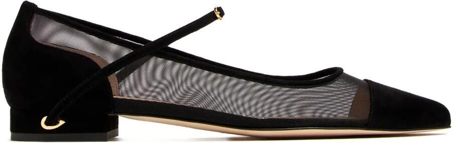 Jennifer Chamandi Lorenzo platte pumps met mesh Zwart