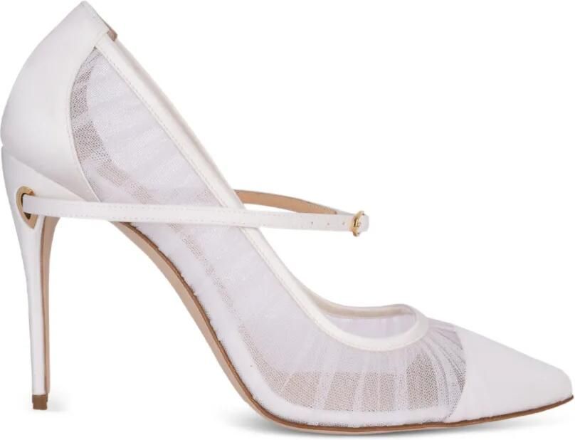 Jennifer Chamandi Lorenzo pumps met afneembaar bandje Wit