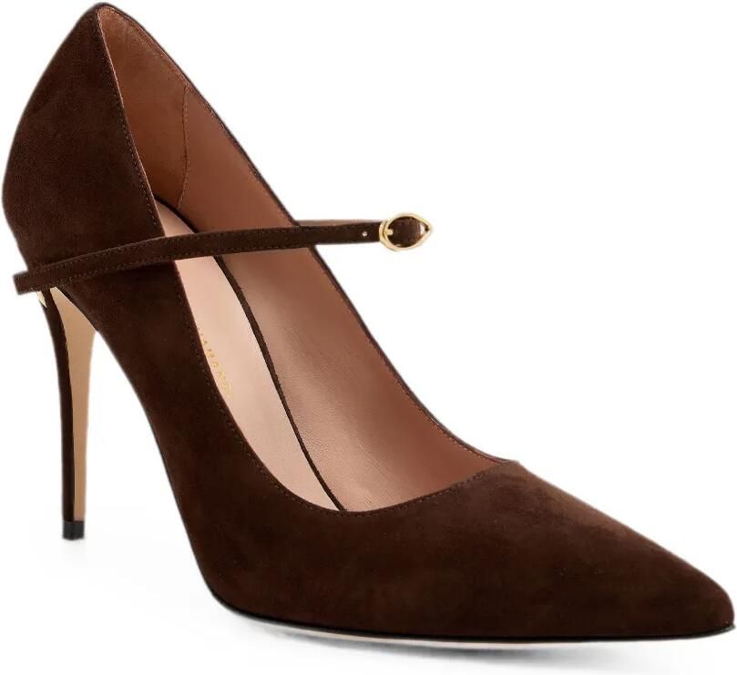 Jennifer Chamandi Lorenzo pumps met puntige neus Bruin