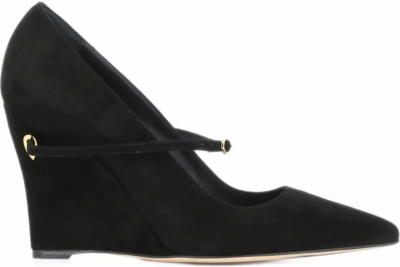 Jennifer Chamandi Lorenzo suède pumps met sleehak Zwart