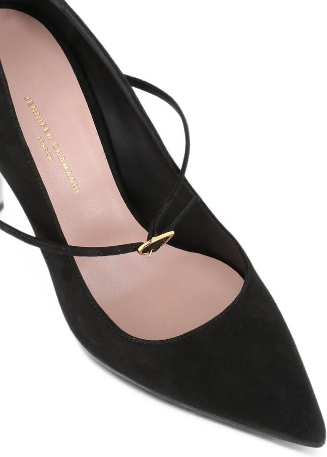 Jennifer Chamandi Lorenzo suède pumps met sleehak Zwart - Foto 2