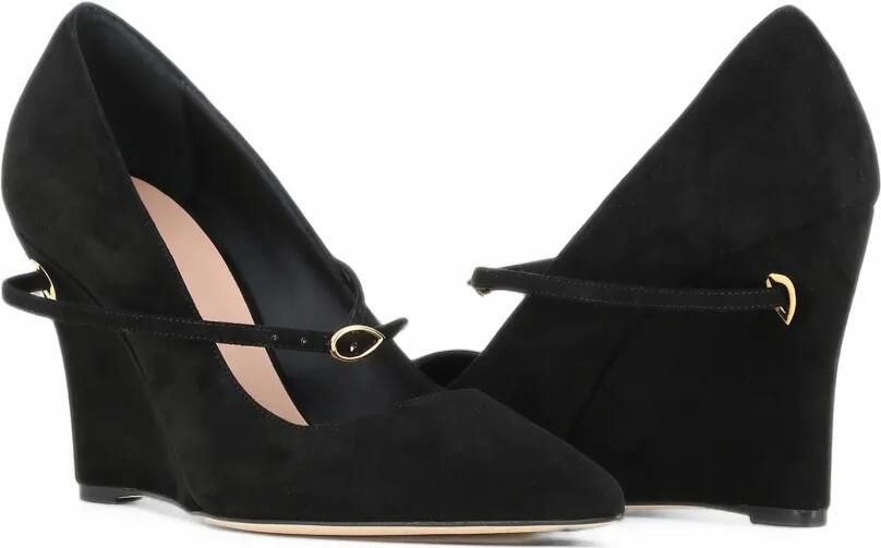 Jennifer Chamandi Lorenzo suède pumps met sleehak Zwart - Foto 4