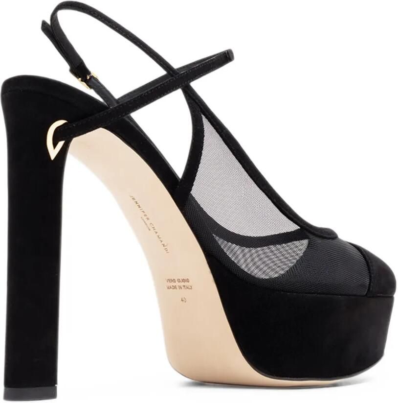 Jennifer Chamandi Mattia 130 mesh-panel heel pumps Zwart - Foto 3