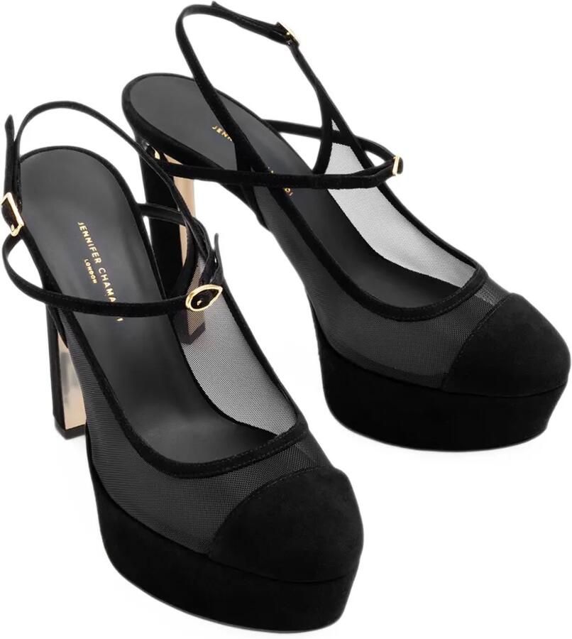 Jennifer Chamandi Mattia 130 mesh-panel heel pumps Zwart - Foto 2