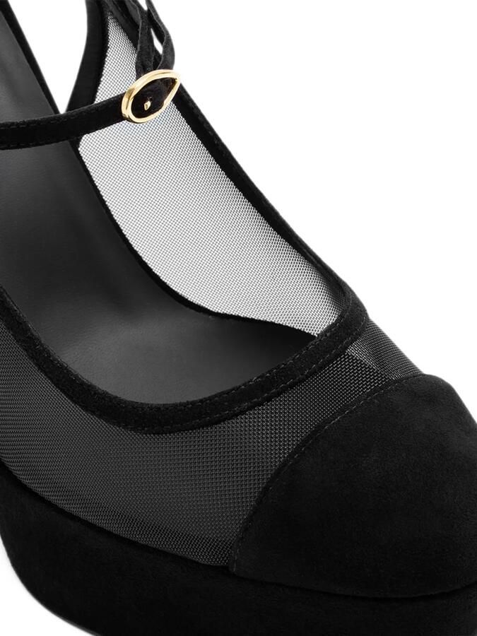 Jennifer Chamandi Mattia 130 mesh-panel heel pumps Zwart - Foto 4