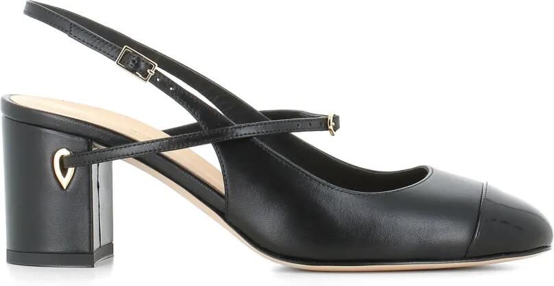Jennifer Chamandi Mattia slingback pumps met kapneus Zwart