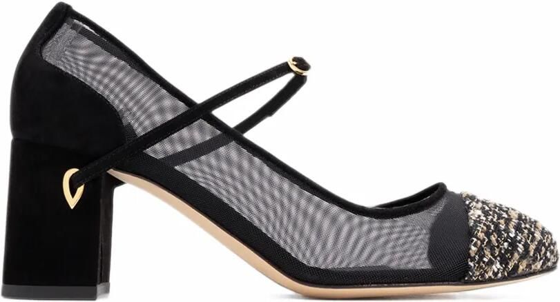 Jennifer Chamandi Paolo 65 mesh pumps Zwart
