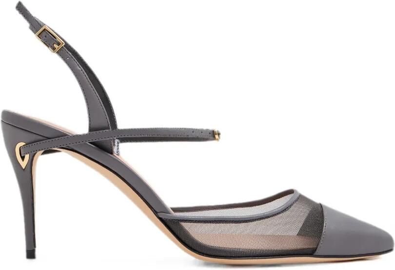 Jennifer Chamandi Vittorio slingback pumps met mesh vlak Grijs