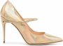 Jennifer Chamandi Lorenzo leren pumps Goud - Thumbnail 1