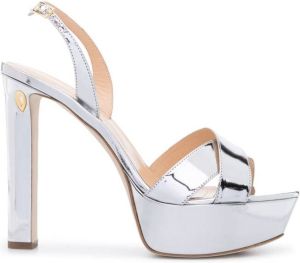 Jennifer Chamandi Metallic sandalen Zilver