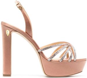 Jennifer Chamandi Roberto sandalen met plateauzool Beige