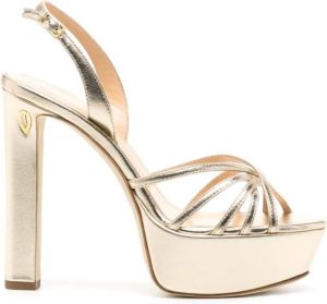 Jennifer Chamandi Roberto sandalen met plateauzool Goud
