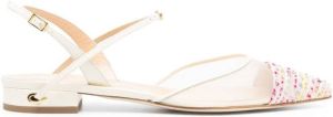 Jennifer Chamandi Vittorio leren slingback schoenen Beige