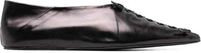 Jil Sander Ballerina's met geknoopt detail Zwart