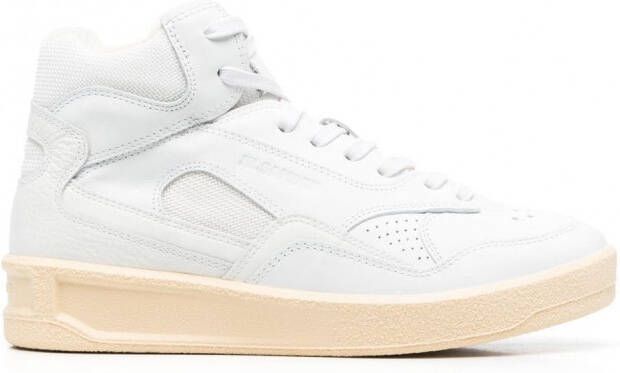 Jil Sander Basket leren sneakers Wit