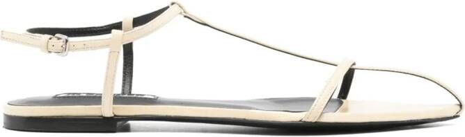 Jil Sander flat leather sandals Beige