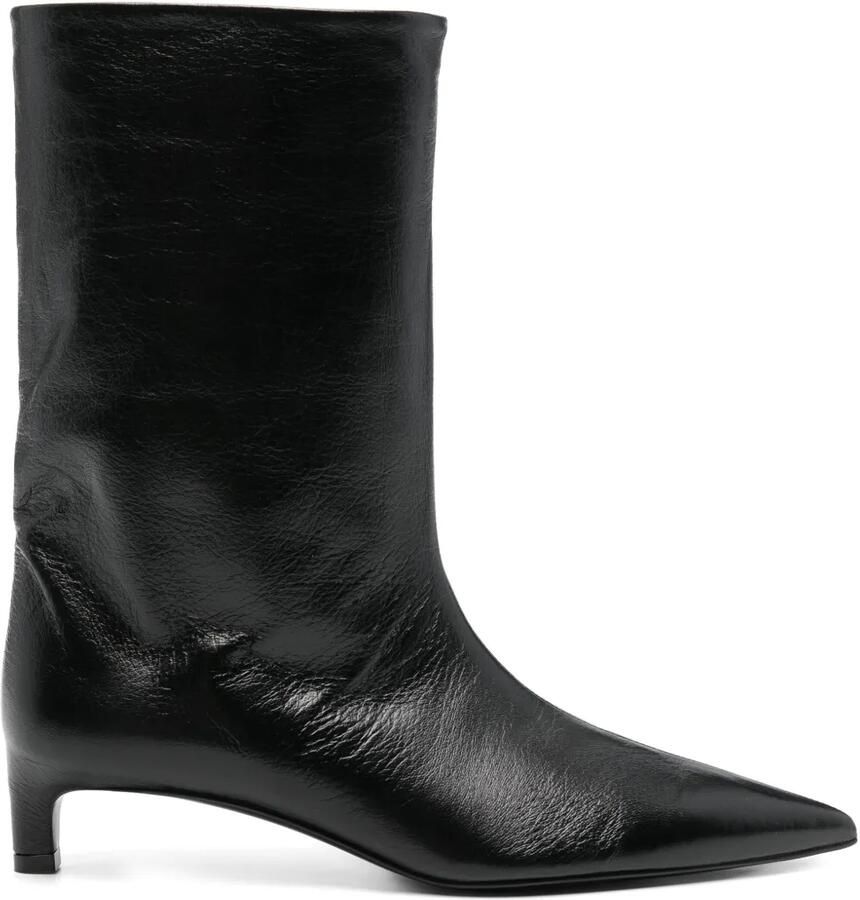 Jil Sander 40 mm leren laarzen Zwart