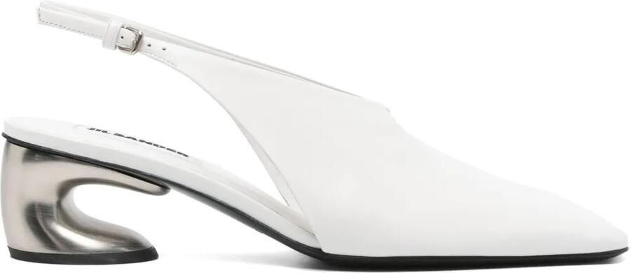 Jil Sander 50 mm Leren slingback pumps Wit