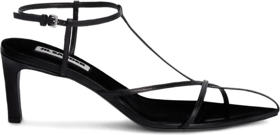 Jil Sander Cage medium sandalen met hak Zwart