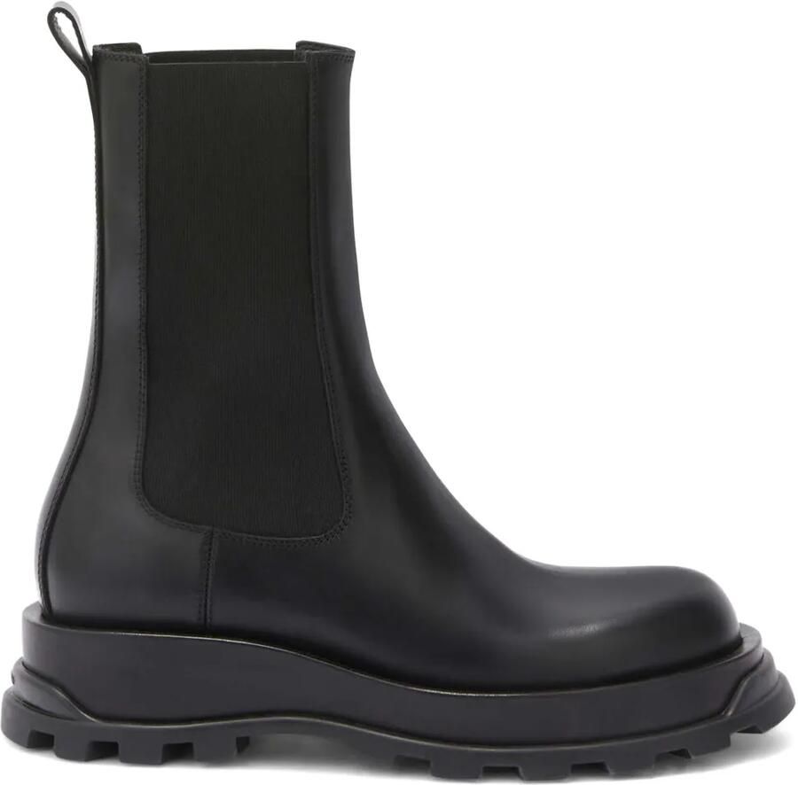 Jil Sander Chelsea leren laarzen Zwart