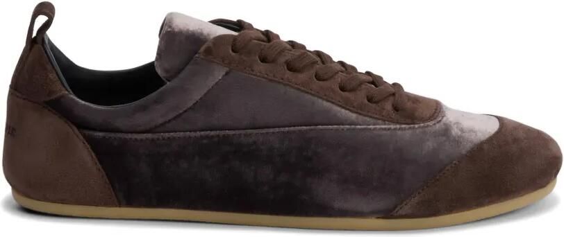 Jil Sander Etage fluwelen sneakers met suède afwerking Bruin