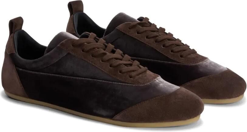 Jil Sander Etage fluwelen sneakers met suède afwerking Bruin - Foto 3