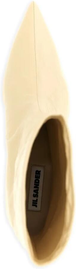 Jil Sander Leren enkellaarzen met puntige neus Beige - Foto 2