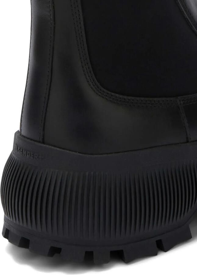 Jil Sander Leren laarzen met logo-reliëf Zwart - Foto 5