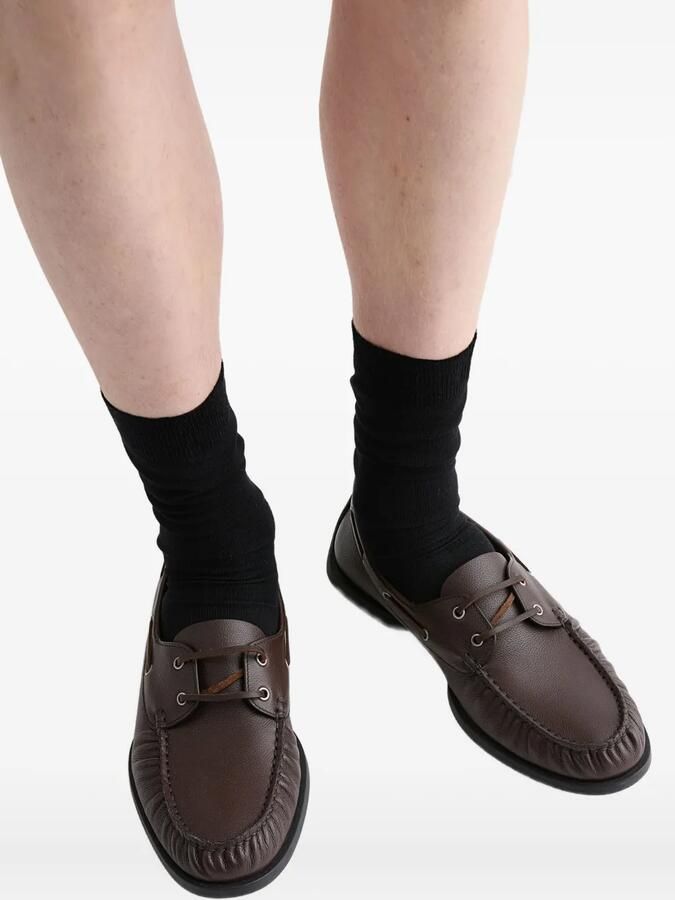 Jil Sander Leren loafers Bruin