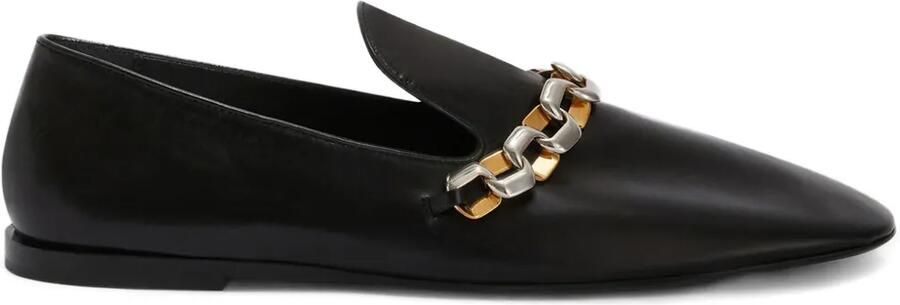 Jil Sander Leren loafers Zwart