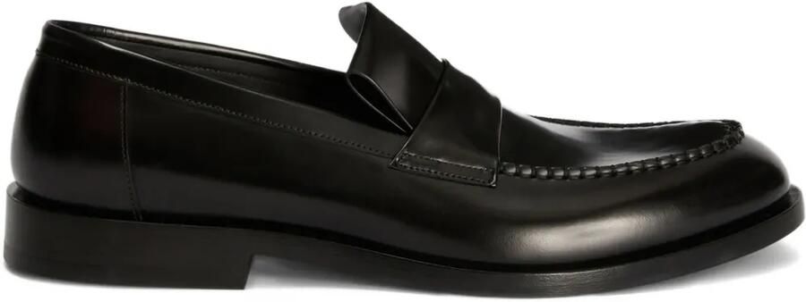 Jil Sander Leren loafers Zwart