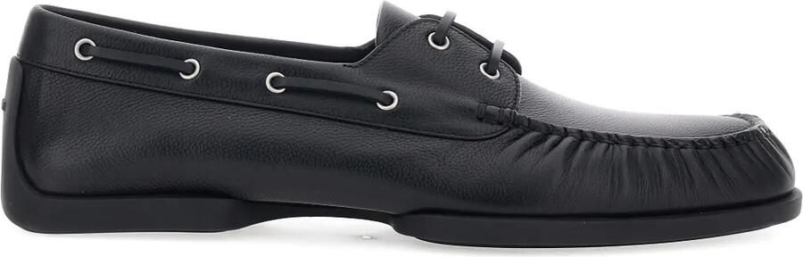 Jil Sander Leren loafers Zwart