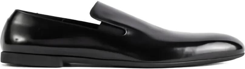 Jil Sander Leren loafers Zwart