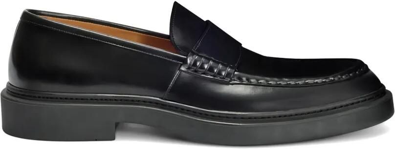 Jil Sander Leren loafers Zwart