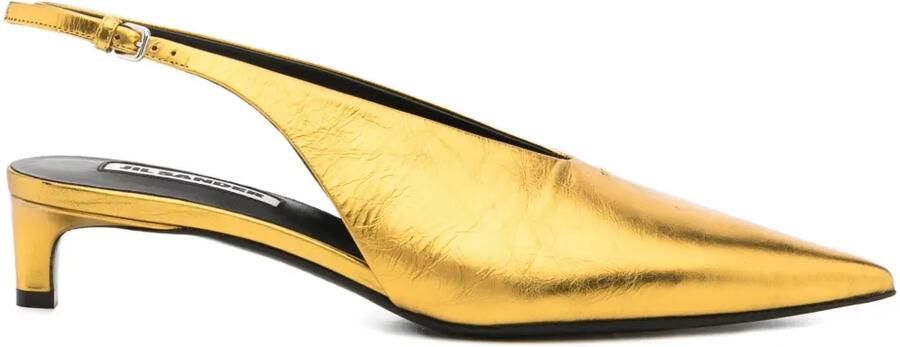 Jil Sander Leren pumps Goud