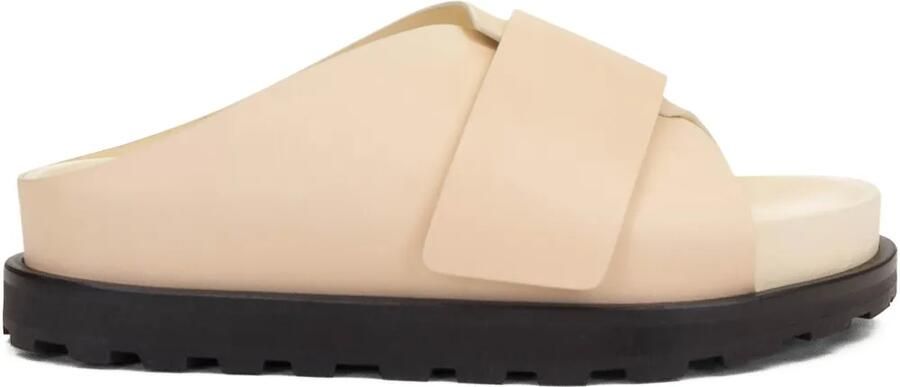 Jil Sander Leren sandalen Beige