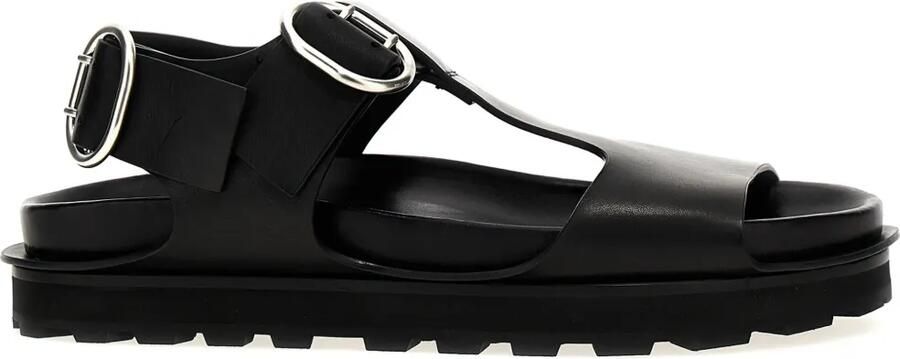 Jil Sander Leren sandalen Zwart