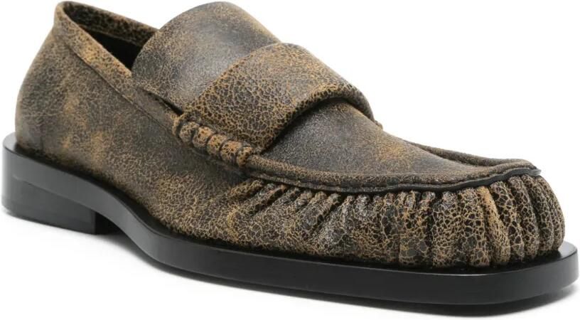 Jil Sander Loafers met gebarsten effect Bruin - Foto 3
