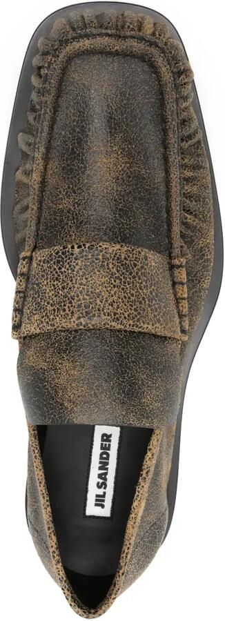Jil Sander Loafers met gebarsten effect Bruin - Foto 4