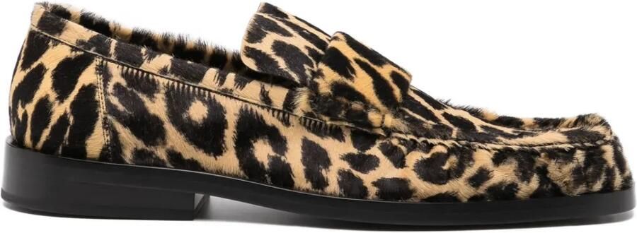 Jil Sander Loafers met luipaardprint Beige
