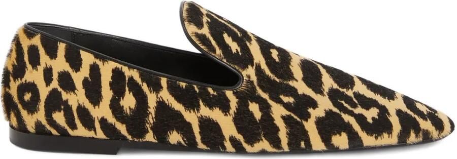Jil Sander Loafers met luipaardprint Bruin