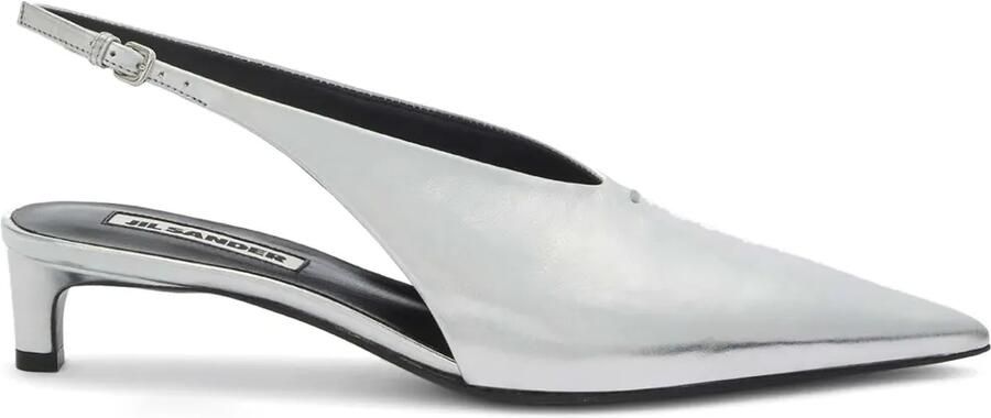 Jil Sander Metallic slingbacks pumps Grijs
