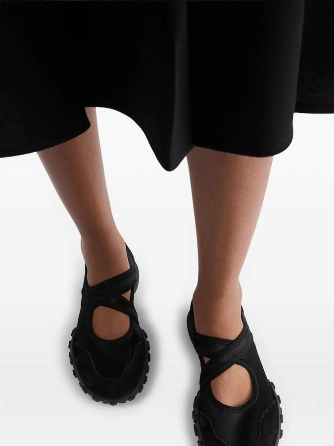 Jil Sander Moon sneaker-ballerina's met gekruiste bandjes Zwart - Foto 3