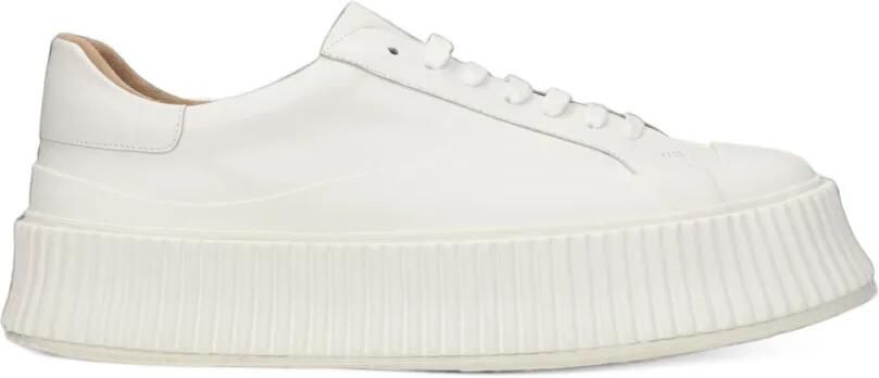 Jil Sander platform leather sneakers Wit