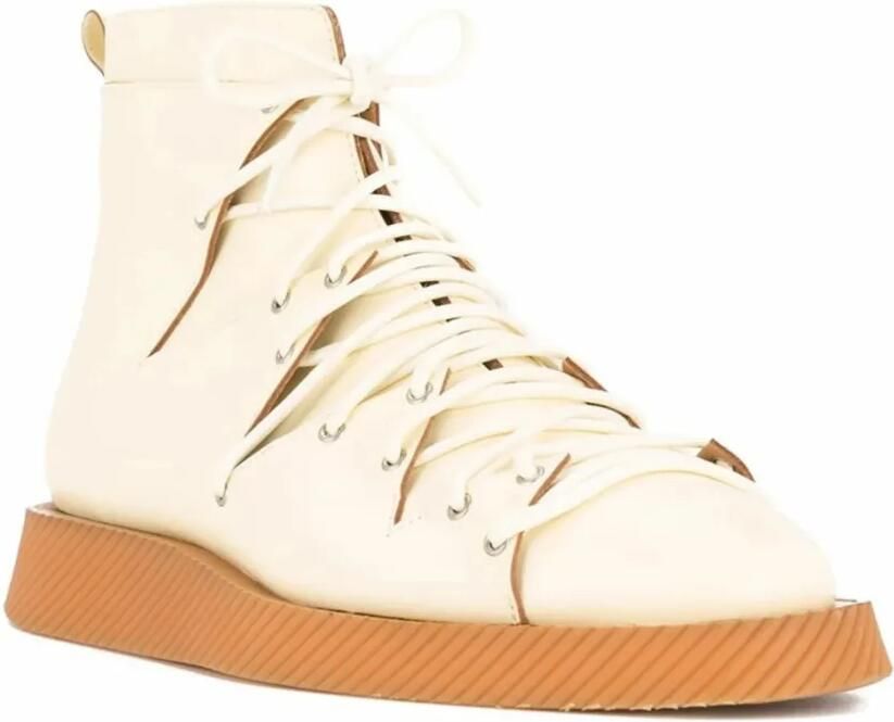 Jil Sander platte enkellaarzen Beige