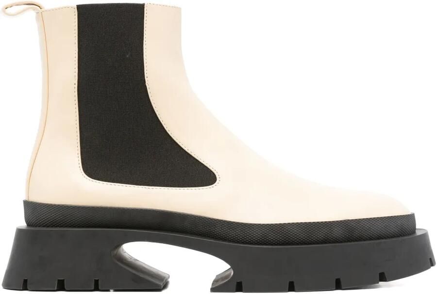 Jil Sander Pre-Owned Chelsea laarzen met chunky zool Beige